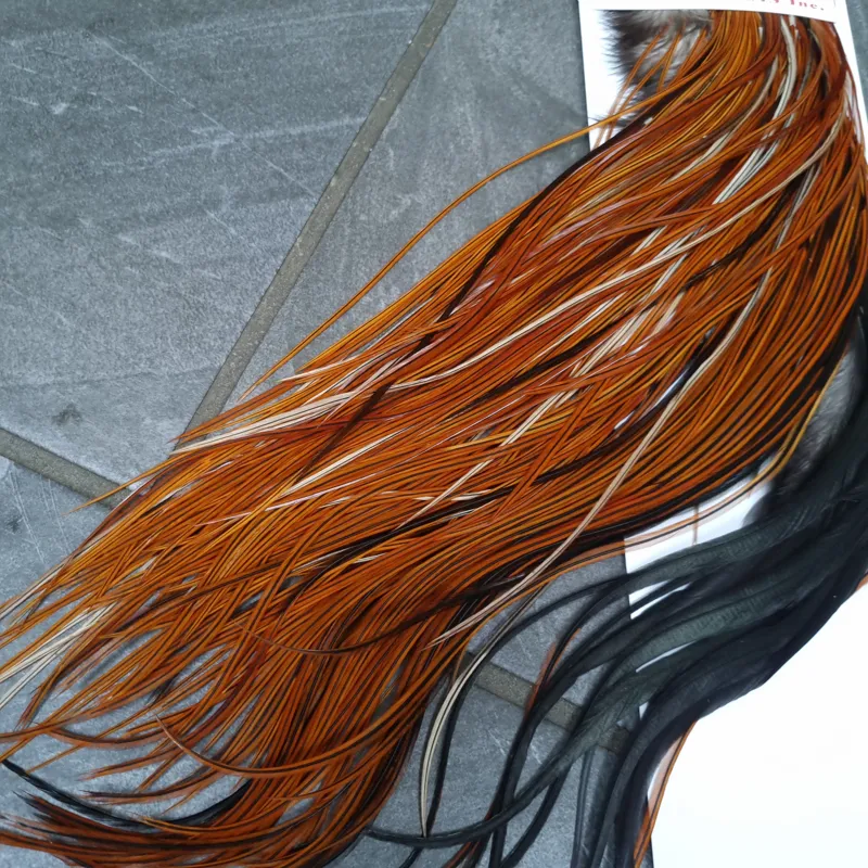 Whiting 1/2 BRONZE Grade Dry Fly Rooster Saddle in Furnace-2